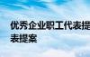 優(yōu)秀企業(yè)職工代表提案范文 優(yōu)秀企業(yè)職工代表提案
