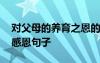 對父母的養(yǎng)育之恩的作文 對父母養(yǎng)育之恩的感恩句子
