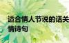 適合情人節(jié)說的話關(guān)于愛情的詩句 情人節(jié)愛情詩句