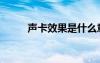 聲卡效果是什么意思（聲卡效果）