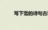 寫下雪的詩句古詩 寫下雪的詩句