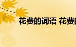 花費的詞語 花費的近義詞和反義詞