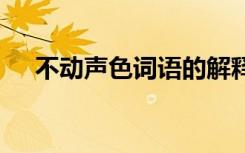 不動聲色詞語的解釋 不動聲色詞語解析