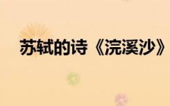 蘇軾的詩《浣溪沙》 蘇軾古詩《浣溪沙》