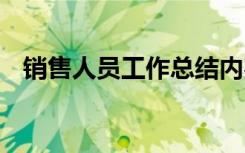 銷售人員工作總結內容 銷售人員工作總結