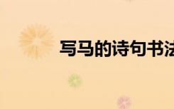 寫馬的詩句書法 于寫馬的詩句