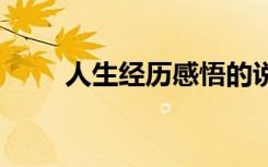 人生經(jīng)歷感悟的說(shuō)說(shuō) 人生經(jīng)歷感悟