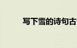 寫下雪的詩句古詩 寫下雪的詩句