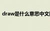 draw是什么意思中文翻 draw是什么意思譯