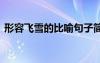 形容飛雪的比喻句子簡短 形容飛雪的比喻句