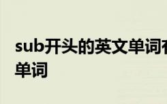 sub開頭的英文單詞有哪些 sub開頭的前綴的單詞