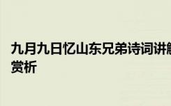 九月九日憶山東兄弟詩詞講解 九月九日憶山東兄弟古詩原文賞析