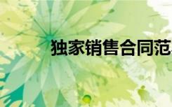 獨(dú)家銷售合同范本 銷售合同樣本