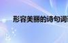 形容美麗的詩句詞語 形容美麗的詩句