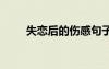 失戀后的傷感句子 為情所傷的句子