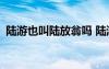陸游也叫陸放翁嗎 陸游為什么叫做陸放翁？