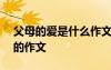 父母的愛(ài)是什么作文400字 父母的愛(ài)是什么的作文