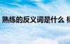 熟練的反義詞是什么 標(biāo)準(zhǔn)答案 熟練的反義詞