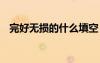 完好無損的什么填空 用完好無損怎么造句