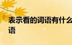 表示看的詞語有什么詞語 表示看的有哪些詞語