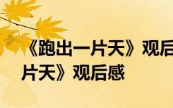《跑出一片天》觀后感450字作文 《跑出一片天》觀后感