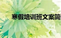 寒假培訓(xùn)班文案簡短 寒假培訓(xùn)班文案
