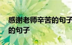 感謝老師辛苦的句子一句話 感謝老師辛苦了的句子