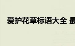 愛護花草標語大全 最新愛護花草標語參考