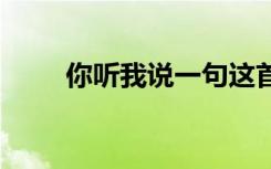 你聽(tīng)我說(shuō)一句這首詩(shī) 詩(shī)歌你聽(tīng)我說(shuō)