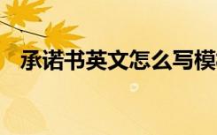 承諾書英文怎么寫模板 承諾書英文怎么寫