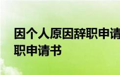 因個(gè)人原因辭職申請(qǐng)書(shū)范文 由個(gè)人原因的辭職申請(qǐng)書(shū)