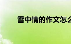 雪中情的作文怎么寫 雪中情的作文