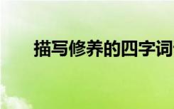 描寫(xiě)修養(yǎng)的四字詞語(yǔ) 描寫(xiě)修養(yǎng)的句子