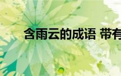 含雨云的成語 帶有云雨的成語及解釋