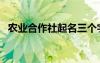 農(nóng)業(yè)合作社起名三個字（農(nóng)業(yè)合作社起名）