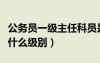 公務員一級主任科員是什么級別（主任科員是什么級別）