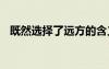 既然選擇了遠(yuǎn)方的含義 既然選擇遠(yuǎn)方作文