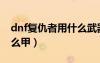 dnf復(fù)仇者用什么武器裝備（dnf復(fù)仇者穿什么甲）
