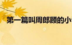 第一篇叫周郎顧的小說 周郎顧的高中作文