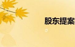 股東提案權(quán) 提案權(quán)