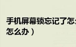 手機屏幕鎖忘記了怎么解鎖（手機屏幕鎖忘了怎么辦）