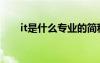 it是什么專業(yè)的簡稱（it是什么專業(yè)）